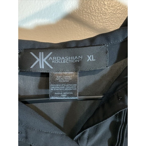 Kardashian Kollection Women’s XL Slip Dress And Cover Black Sheer Designer - Picture 3 of 10